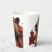 I Love Canada - Canadian Beaver with Leafs 紙コップ (右)