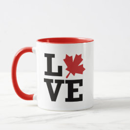 I Love Canada Maple Leaf Flag マグカップ
