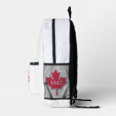 I LOVE Canada - Red Maple Leaf - Est 1867 プリントバックパック (右)