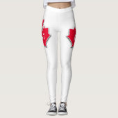 I LOVE Canada - Red Maple Leaf - Est 1867 レギンス (正面)