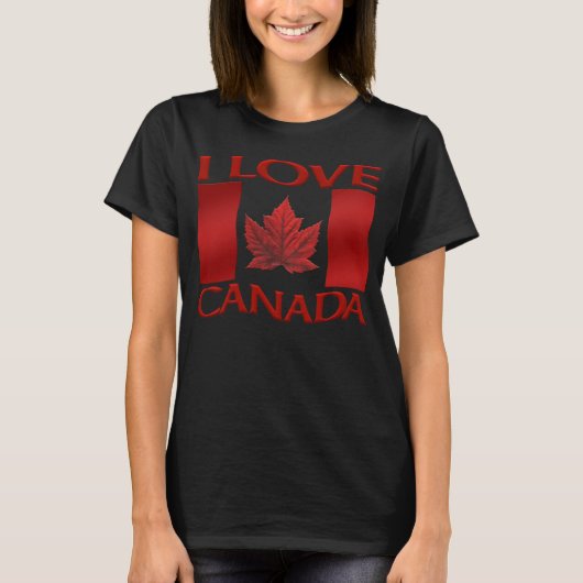 I Love Canada Shirt Women's Plus Size Canadaシャツ Tシャツ (正面)