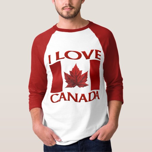 I Love Canada Shirts Canada Souvenir Top Tシャツ (正面)
