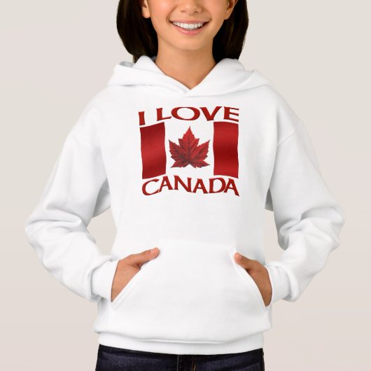 I Love Canada Sweatshirt Girl's Canada Souvenir (正面)