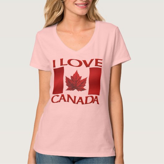 I Love Canada Tシャツウィメンズカナダおみやげトップス Tシャツ (正面)