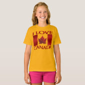 I Love Canada Tシャツガールオーガニックズカナダティー Tシャツ (正面フル)