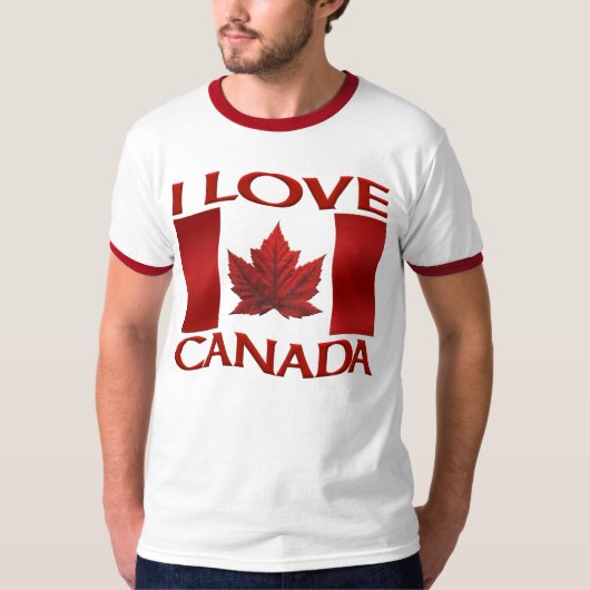 I Love Canada Tシャツギフトお土産Canada Shirt Tシャツ (正面)