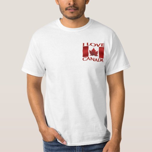 I Love Canada T-shirt Canadaお土産メンズシャツ Tシャツ (正面)