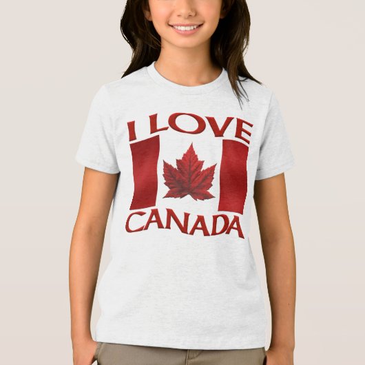 I Love Canada T-shirt Kid's Souvenir Canada Shirt トライブレンドＴシャツ (正面)