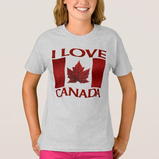 I Love Canada T-shirt Kid's Souvenir Canada Shirt Tシャツ (正面)