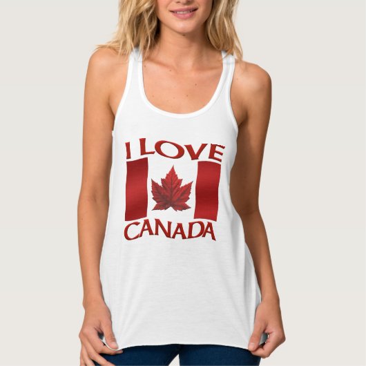 I Love Canada Tank Top Women's Canadaシャツ タンクトップ (正面)