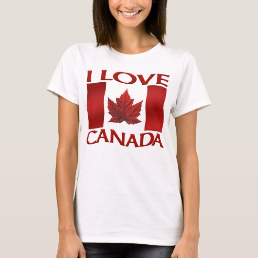 I Love Canada Women's Tank Top Canada Souvenir Top Tシャツ (正面)
