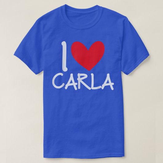 I Love Carla Name Heart Personalized Men Guy BFF F Tシャツ (デザイン正面)