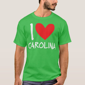 I Love Carolina Name パーソナライズされた Girl Woman Bff H Tシャツ