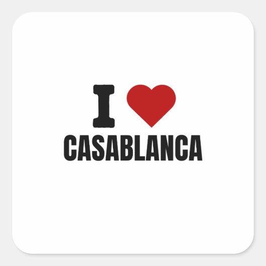 I love casablanca - I heart casablanca morocco スクエアシール (正面)