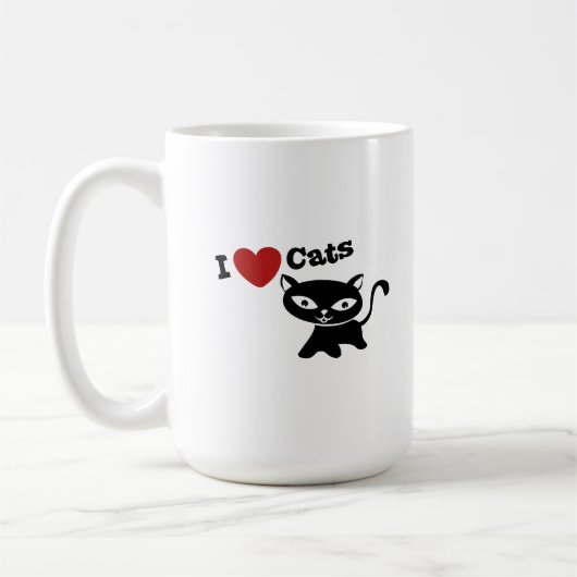 I Love Cat コーヒーマグカップ (左)
