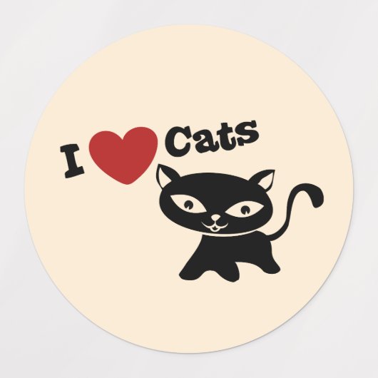 I Love Cat ラベル (デザイン1)