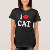 I Love Cat With A Red Heart Tシャツ (正面)