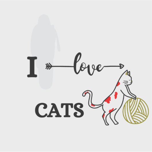 I love cats シール (正面)