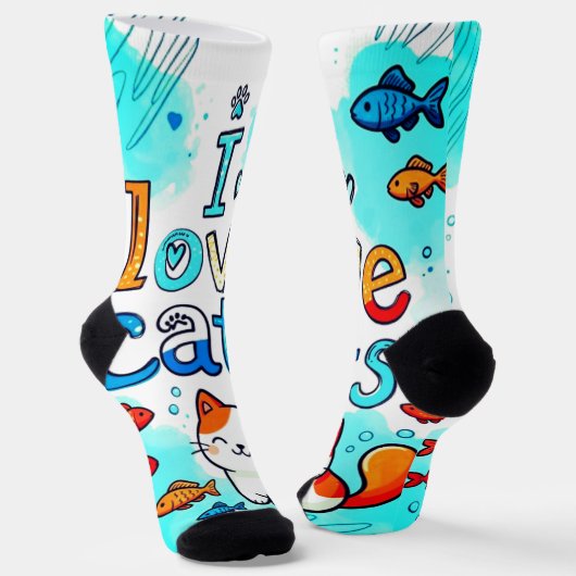I LOVE CATS ソックス (傾斜あり)
