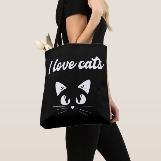"I love Cats" トートバッグ (クローズアップ)