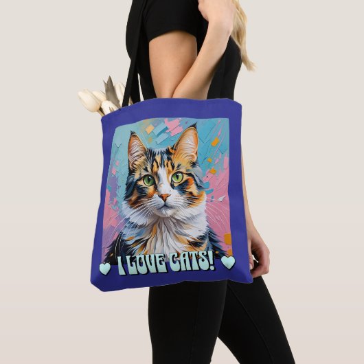 I Love Cats! トートバッグ (クローズアップ)