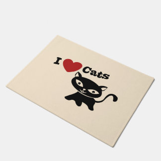 I love cats ドアマット