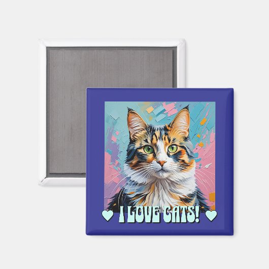 I Love Cats! マグネット (正面/裏面)