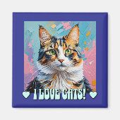 I Love Cats! マグネット (正面)