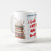 I Love Cats and Books コーヒーマグカップ (正面左)