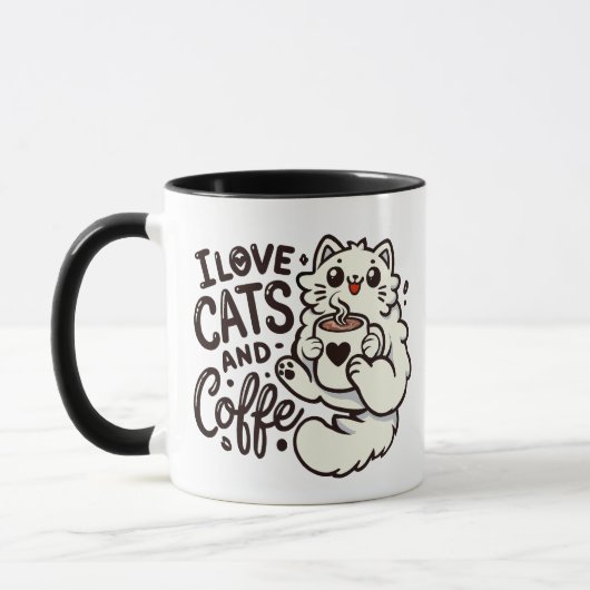I love Cats and Coffee! マグカップ (左)