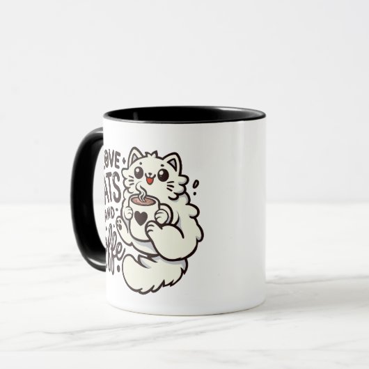 I love Cats and Coffee! マグカップ (正面左)