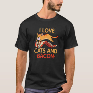 I Love Cats & Bacon I Barbeque I子猫I Bacon Tシャツ