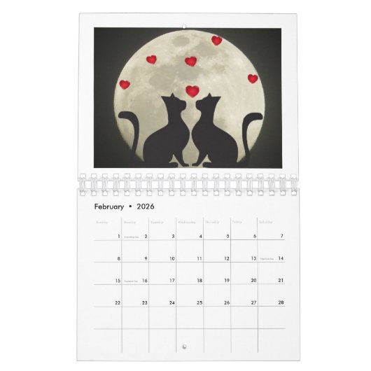 I love cats calendar 2026 カレンダー (2月 2026)