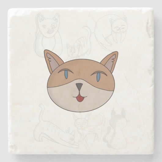 I love cats duvet cover ストーンコースター (正面)