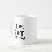 I Love Cats Mug – Cute Cat Print Coffee Cup – Gift コーヒーマグカップ (正面左)