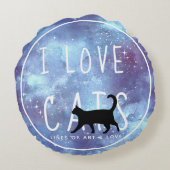 I Love Cats - Water Color 感動的銀河系 ラウンドクッション (裏面)