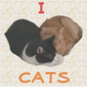 I Love Cats with Cat Heart シール (正面)