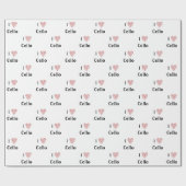 I Love Cello赤いハート・オブ・ミュージック ラッピングペーパー (フラット)