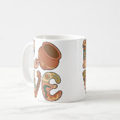 I Love Ceramics And Pottery Love コーヒーマグカップ (正面左)