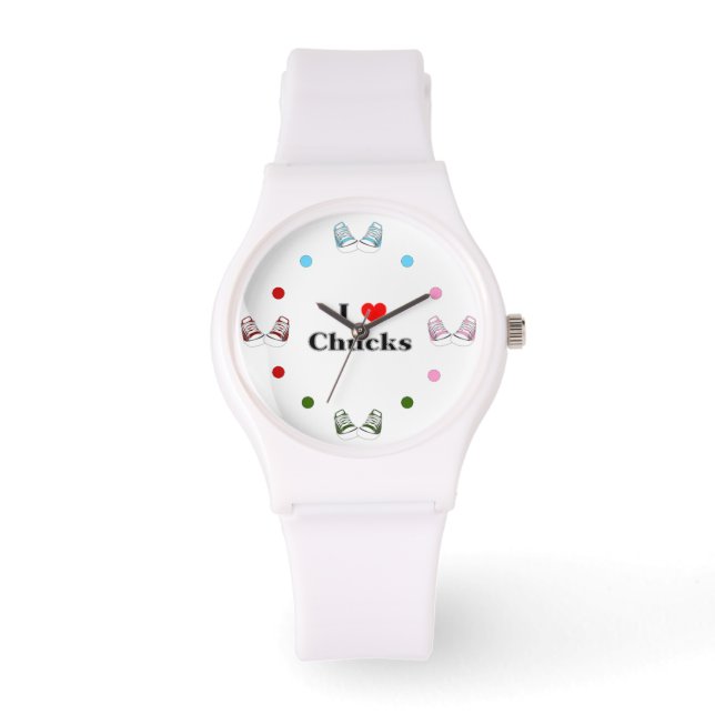 I Love Chacks Watch（白） 腕時計 (正面)