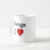 I Love Change Iハートおもしろい管理者引用文室 コーヒーマグカップ (正面左)