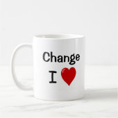 I Love Change Iハートおもしろい管理者引用文室 コーヒーマグカップ (左)