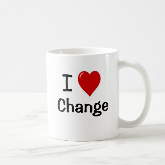 I Love Change Iハートおもしろい管理者引用文室 コーヒーマグカップ (右)