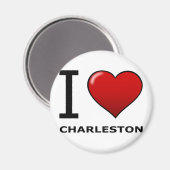 I LOVE CHARLESTON,SC - SOUTH CAROLINA マグネット (正面/裏面)