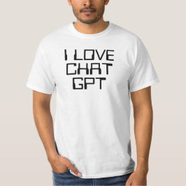 I love Chat GPT AI funny black text Tシャツ