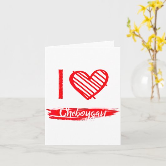 I Love Cheboygan I Heart Cheboygan  カード (黄色い花)