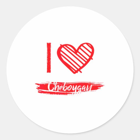 I Love Cheboygan I Heart Cheboygan  ラウンドシール (正面)