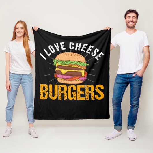 I Love Cheese Burgers, Hamburger フリースブランケット (インサイチュ)