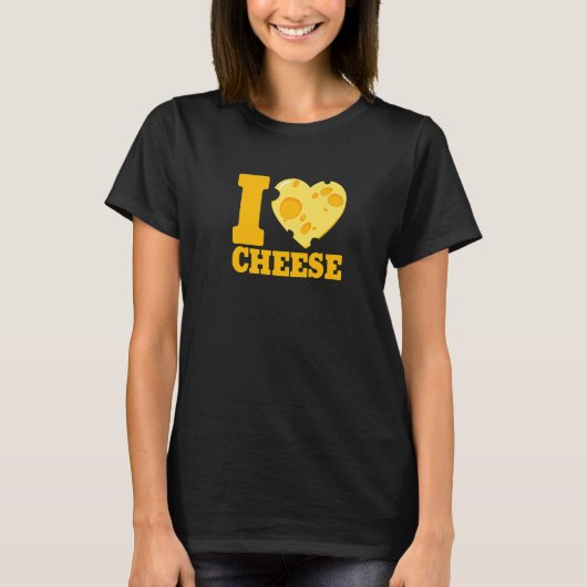 I love cheese heart Cheese 's day cheesy   2 Tシャツ (正面)
