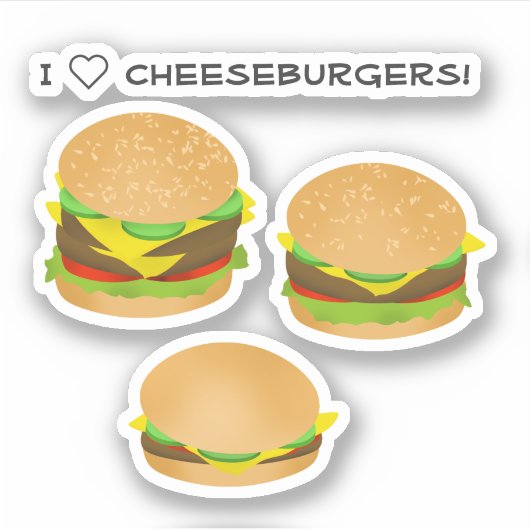 I Love Cheeseburgers シール (正面)